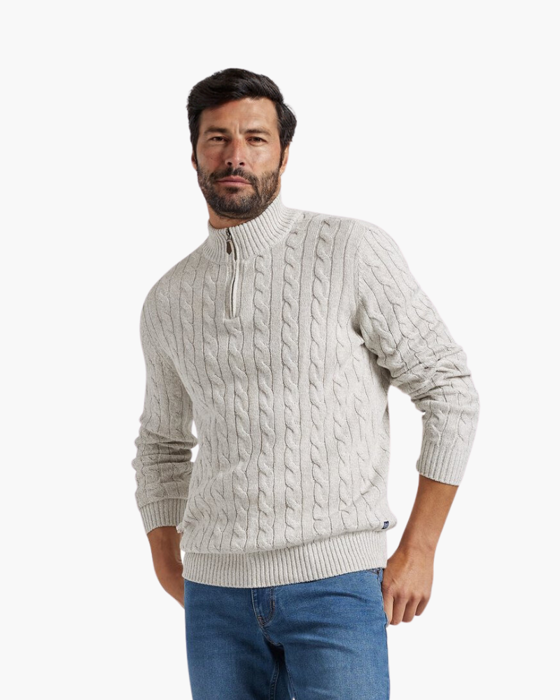 Men's Half-Zip Knit Sweater | Warm Casual Long Sleeve Knitwear