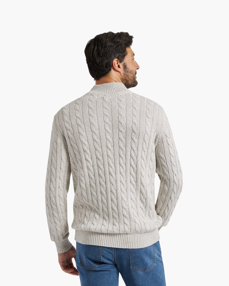 Men's Half-Zip Knit Sweater | Warm Casual Long Sleeve Knitwear
