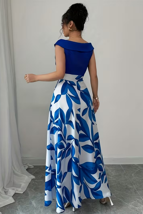 Women's V-Neck Floral A-Line Maxi Dress with Pockets | Casual Summer