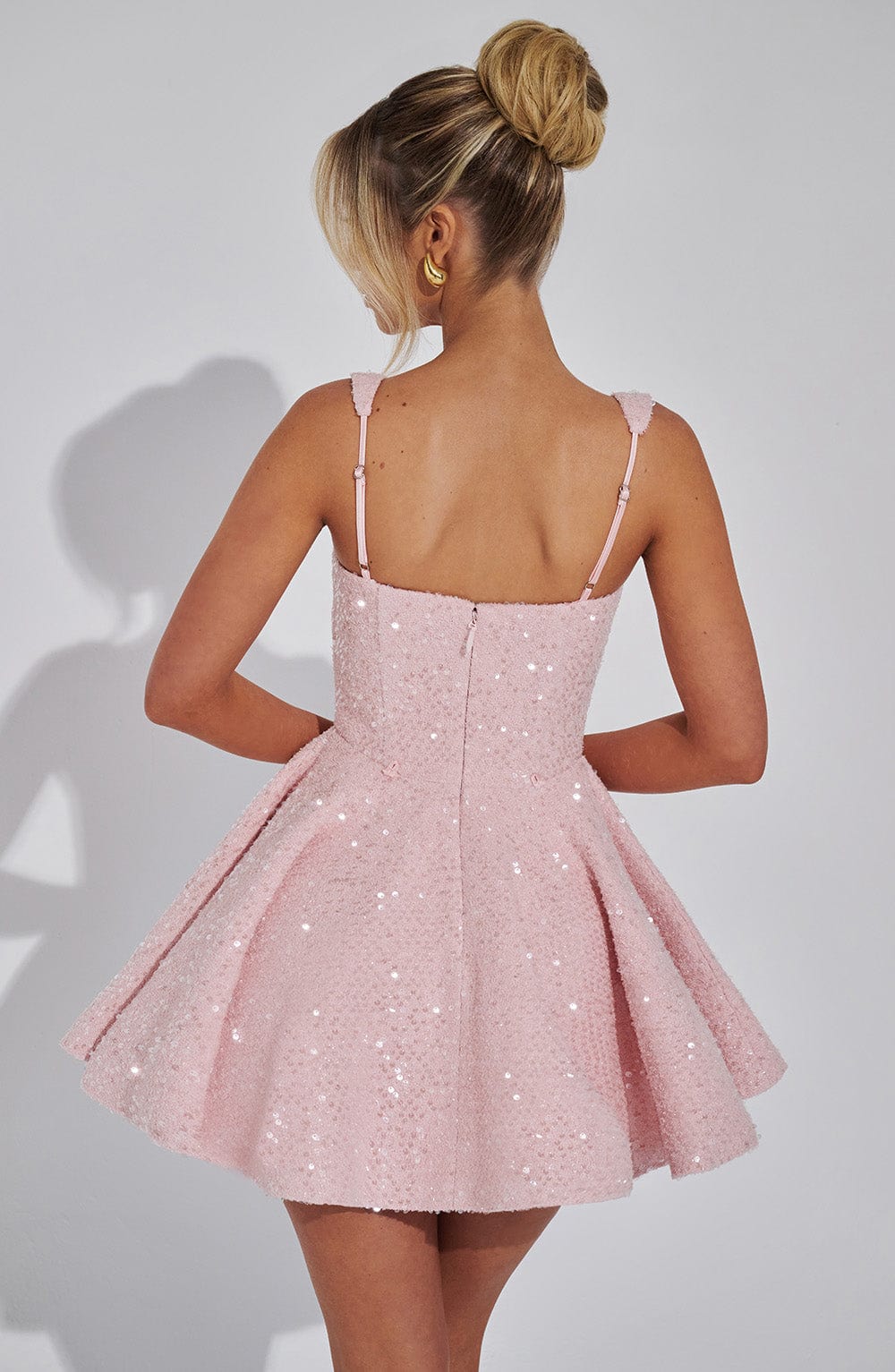 Women's off-white mini dress - full length view