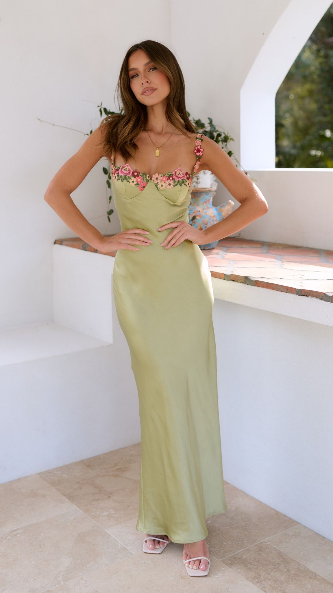 Women's Strapless Floral Applique Fitted Maxi Evening Dress Wedding Guest