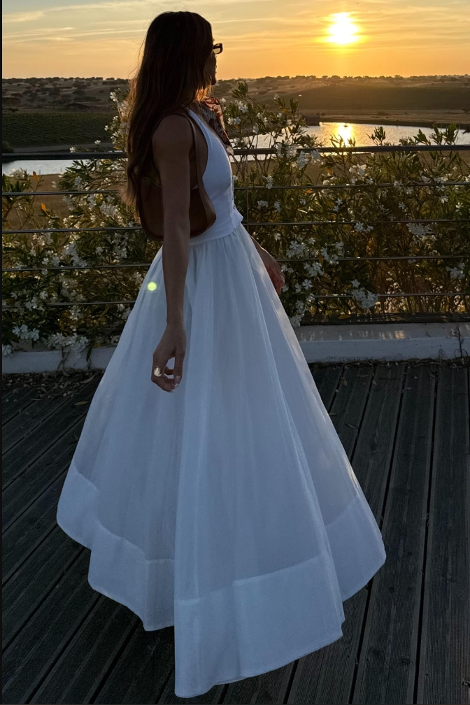 Women's White Elegant Maxi Dress | Evening & Wedding Guest Dress