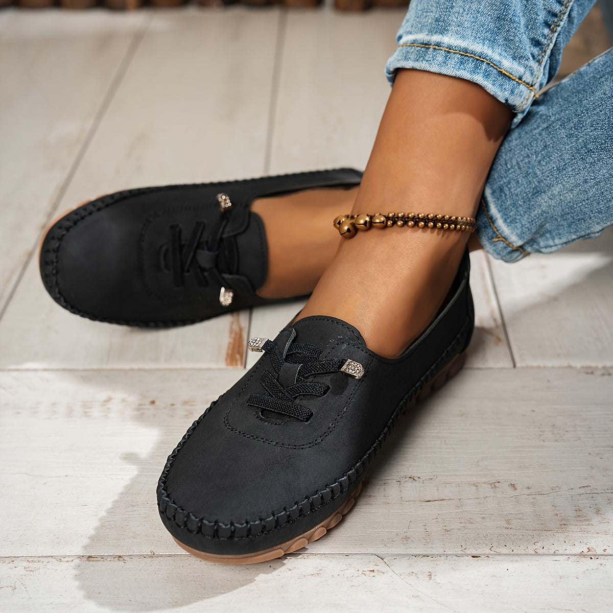 Women's Soft Moccasin Flat Slip-On Shoes | Flexible Casual Everyday