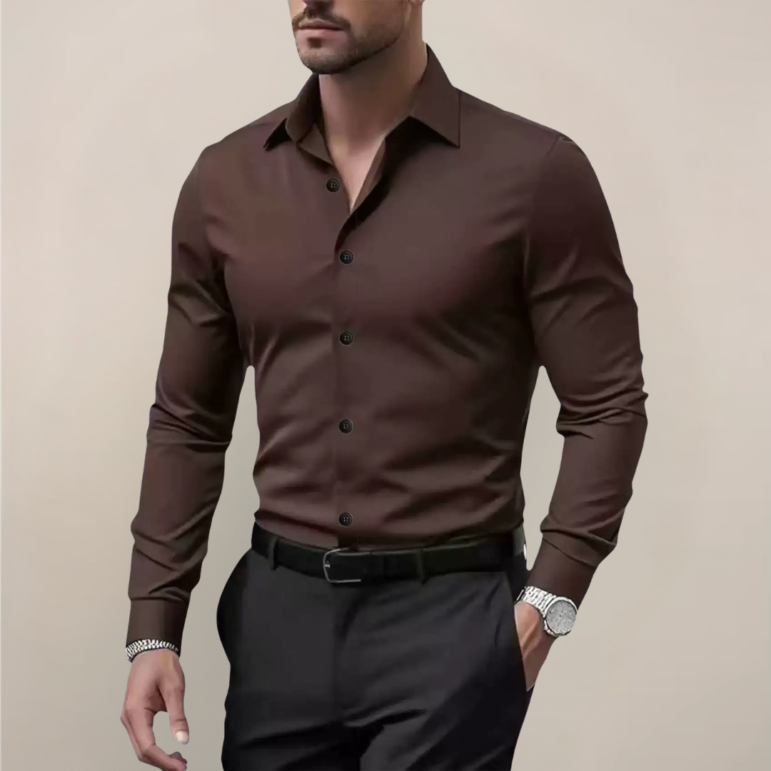 Men's Regular Fit Long Sleeve Dress Shirt | Classic Business Shirt