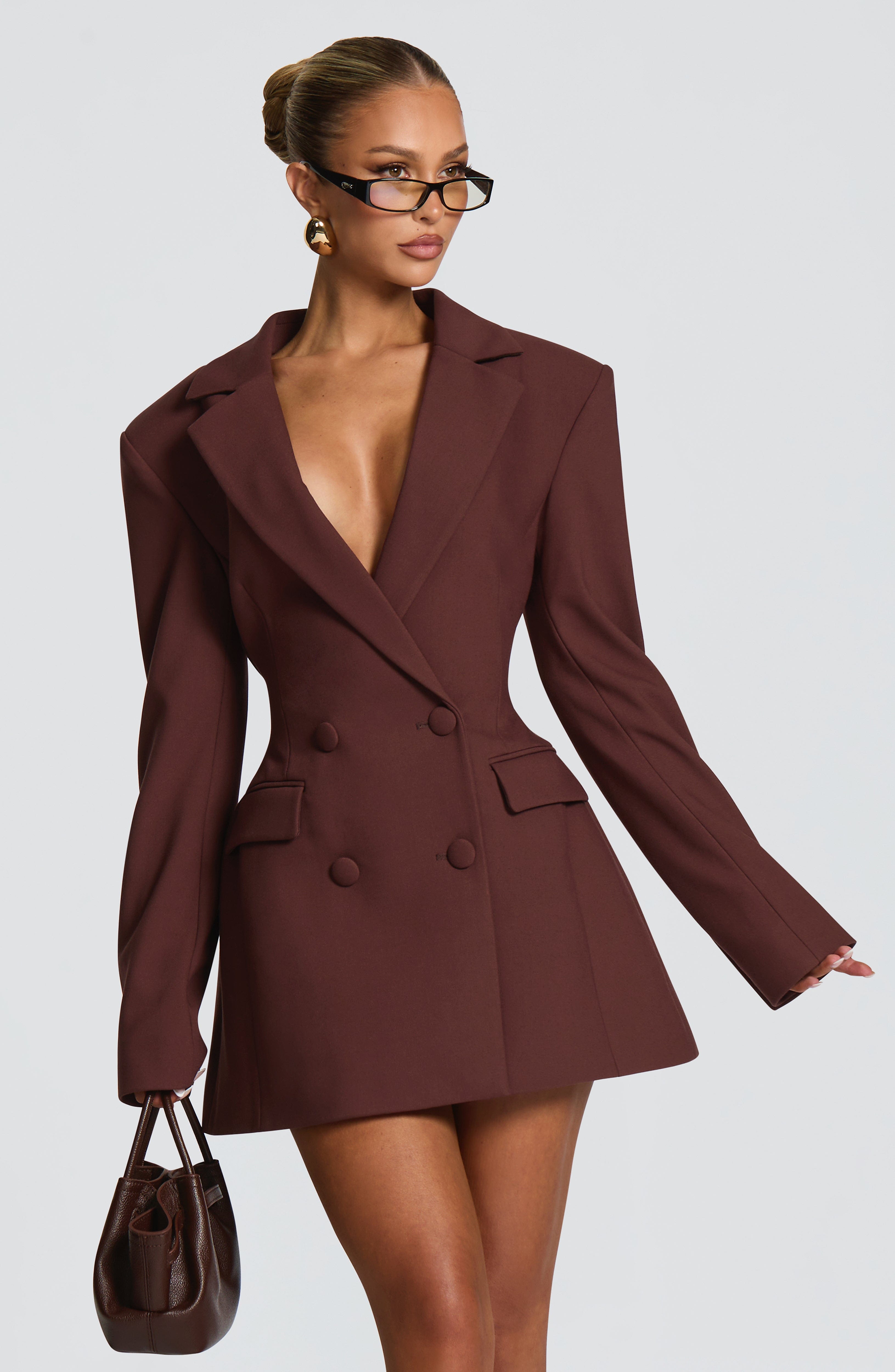 Women's blazer mini dress - side view