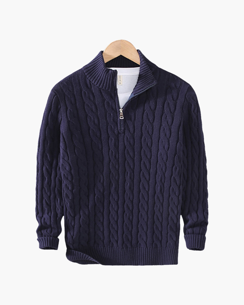 Men's Half-Zip Knit Sweater | Warm Casual Long Sleeve Knitwear