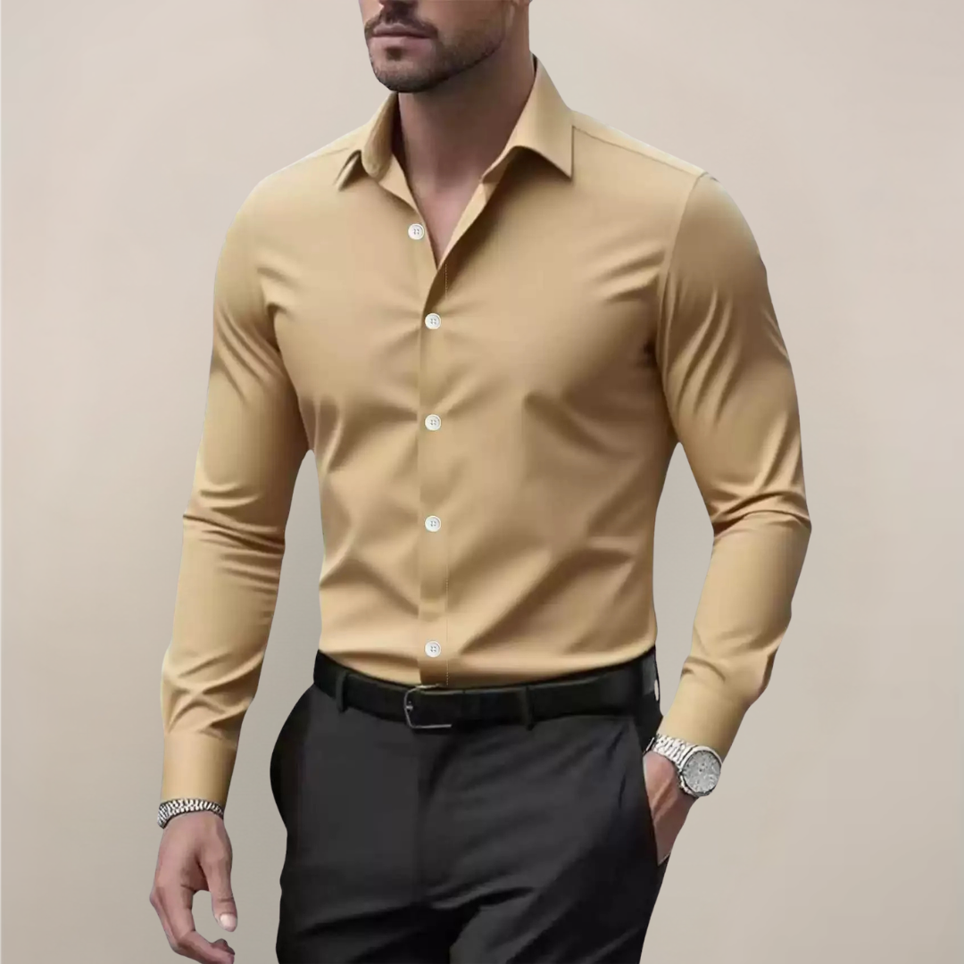 Men's Regular Fit Long Sleeve Dress Shirt | Classic Business Shirt