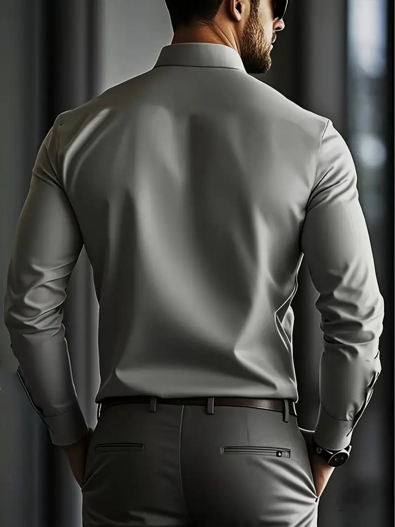 Men's Slim-Fit Dress Shirt | Button-Up Formal Shirt
