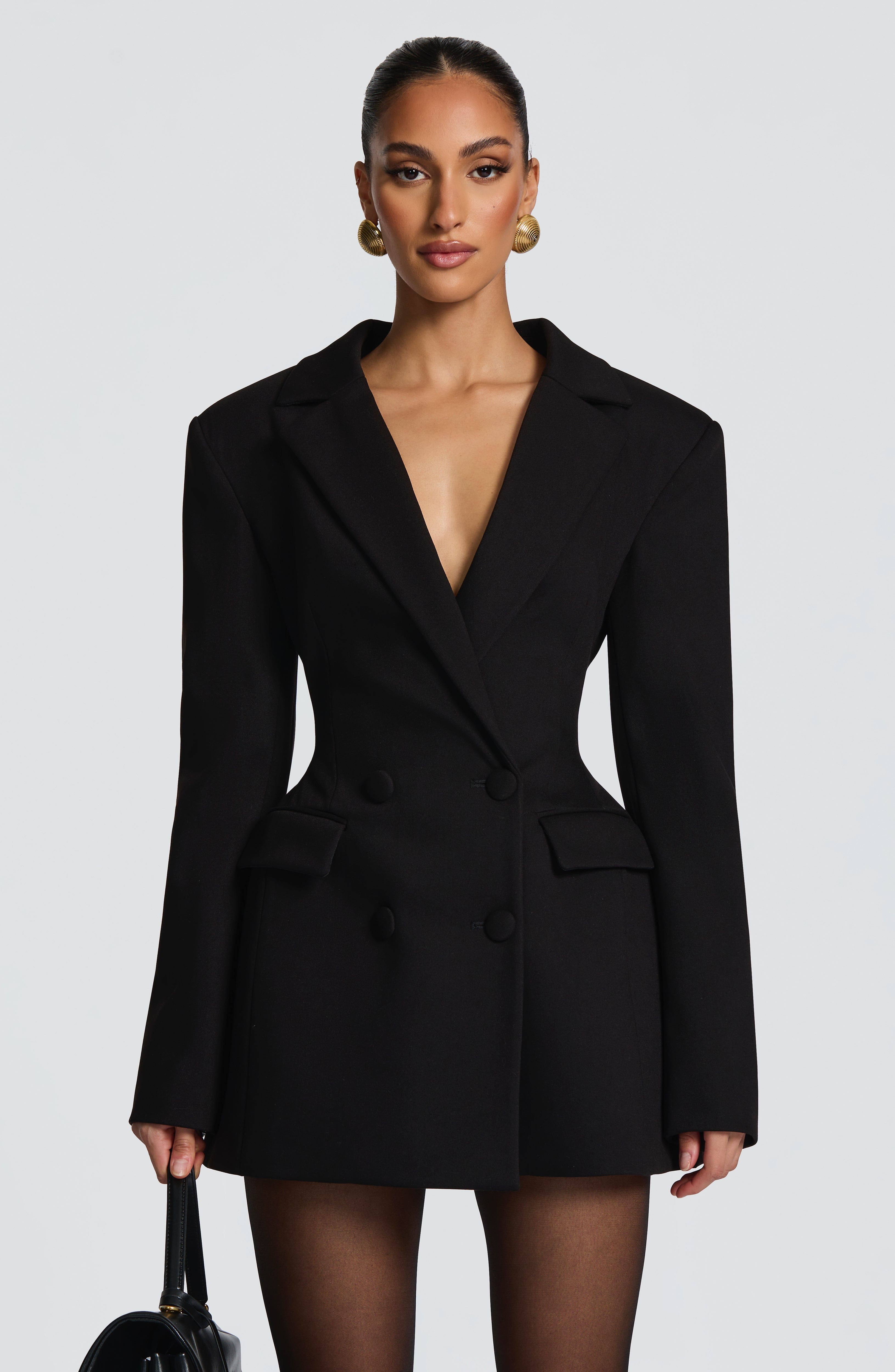 Women's blazer mini dress - alternate front view
