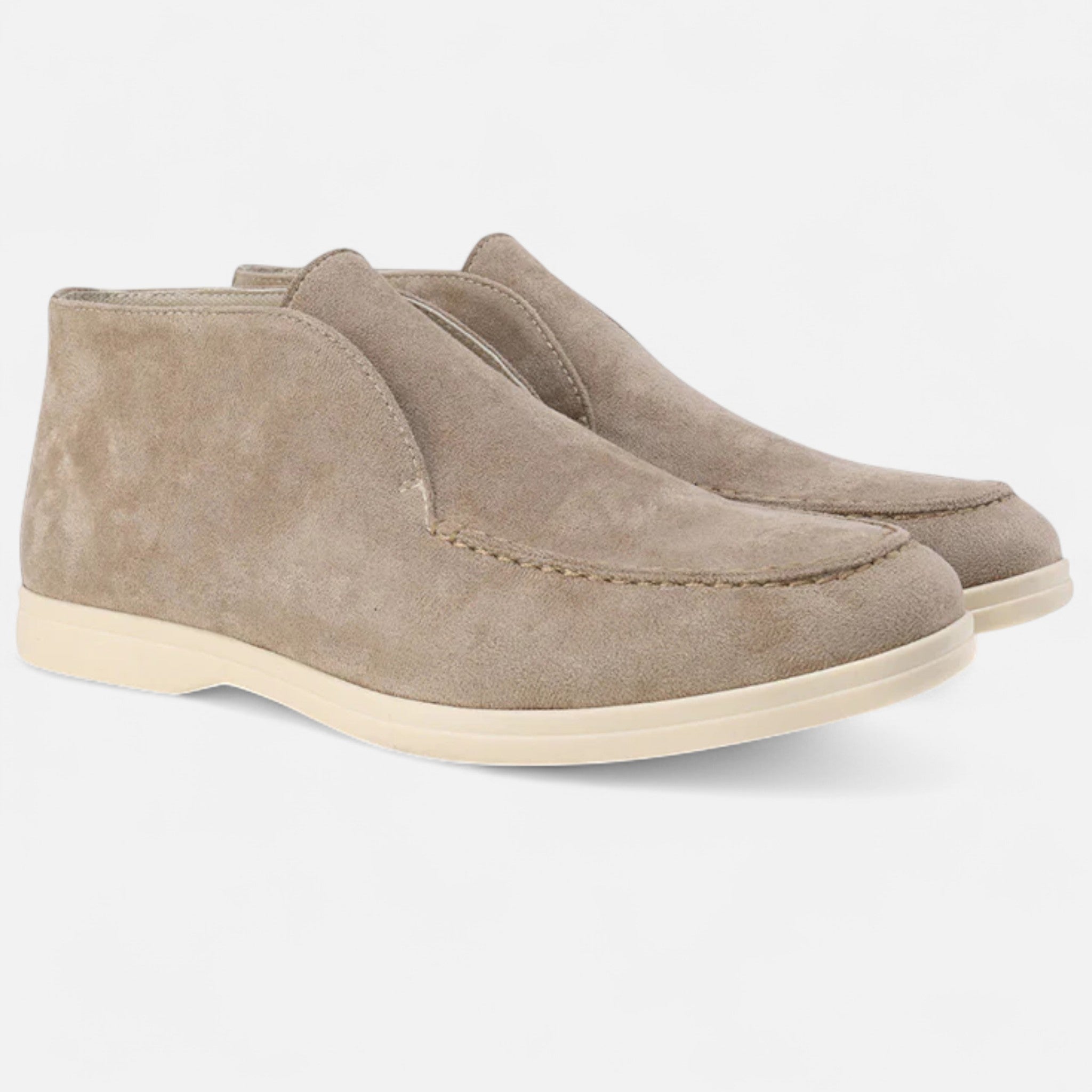 mens high suede loafers | premium casual dress shoes - front view