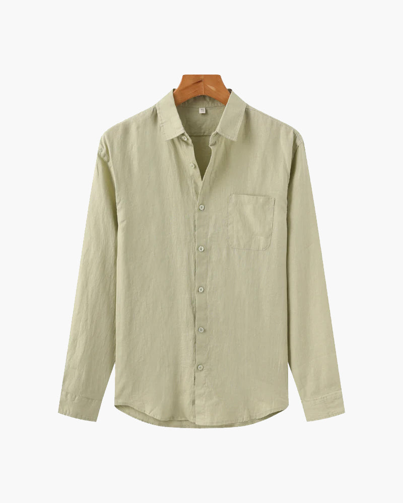 Men's Linen Long Sleeve Shirt | Breathable Casual Summer Top