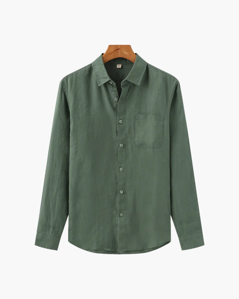 Men's Linen Long Sleeve Shirt | Breathable Casual Summer Top
