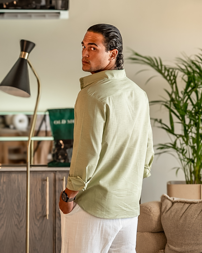 Men's Linen Long Sleeve Shirt | Breathable Casual Summer Top