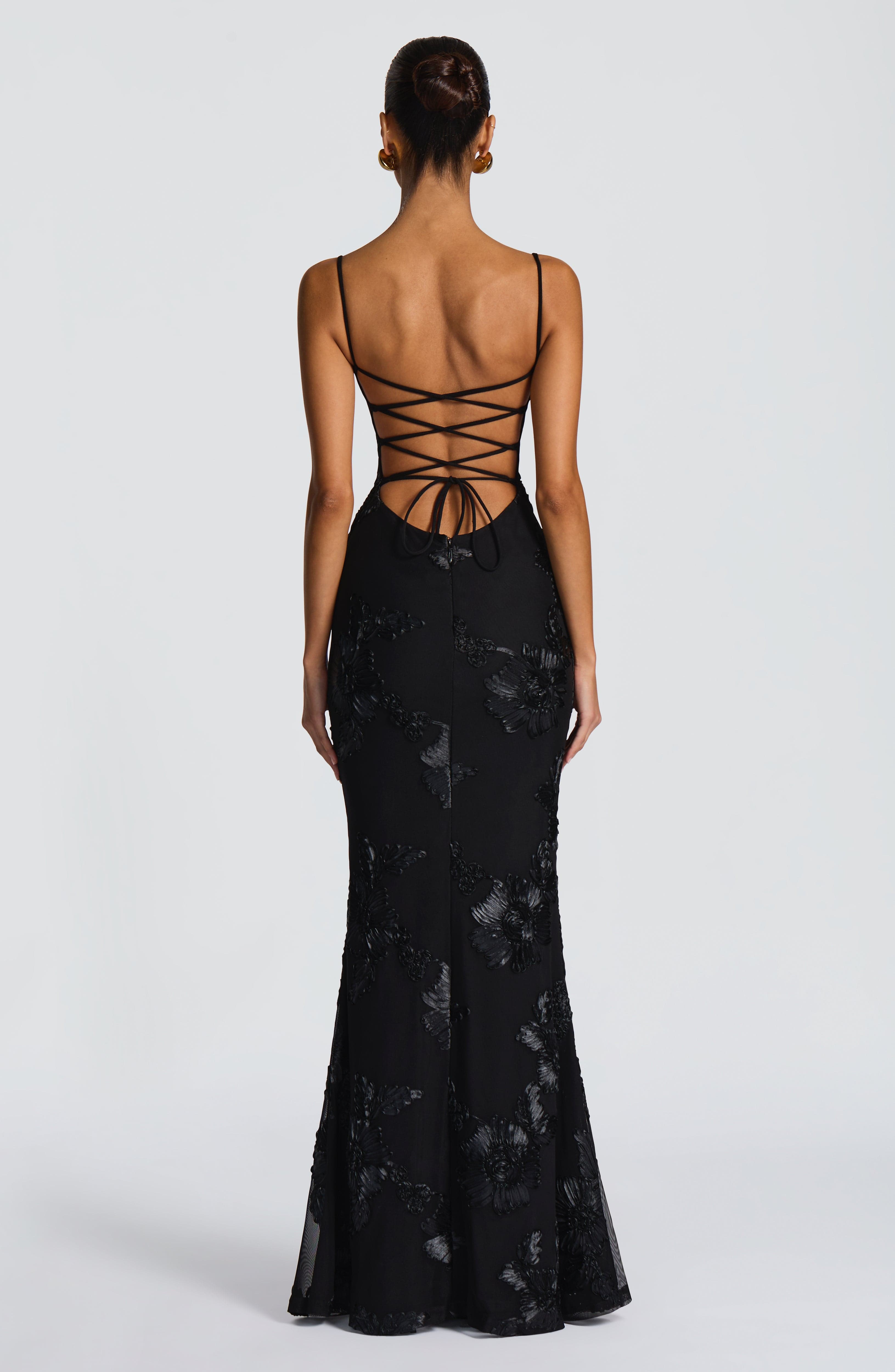 Women's Floral Sequin Spaghetti Strap Sweetheart Mermaid Maxi Gala Dress Prom