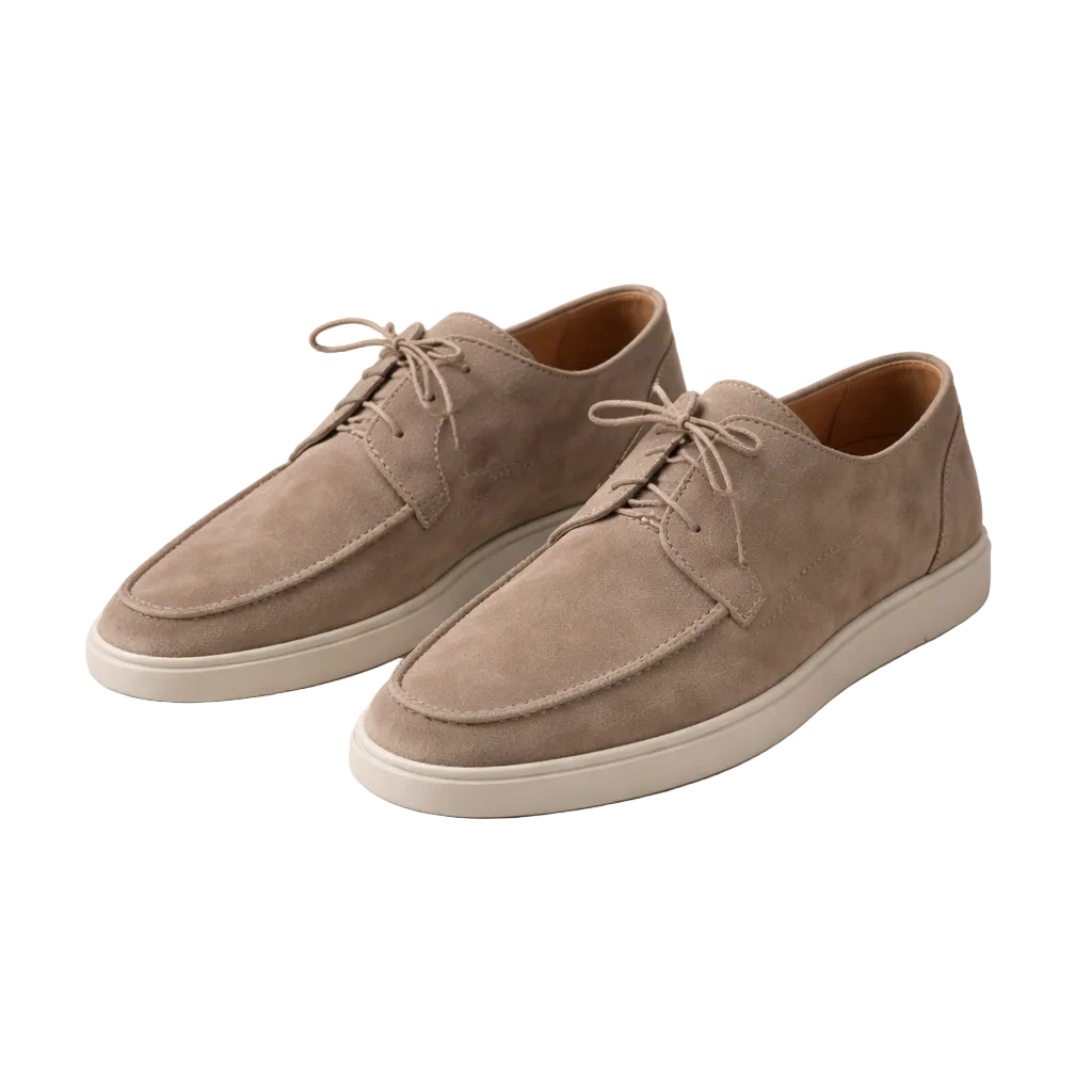 mens suede lace-up dress shoes | classic closed toe oxford loafers - full view