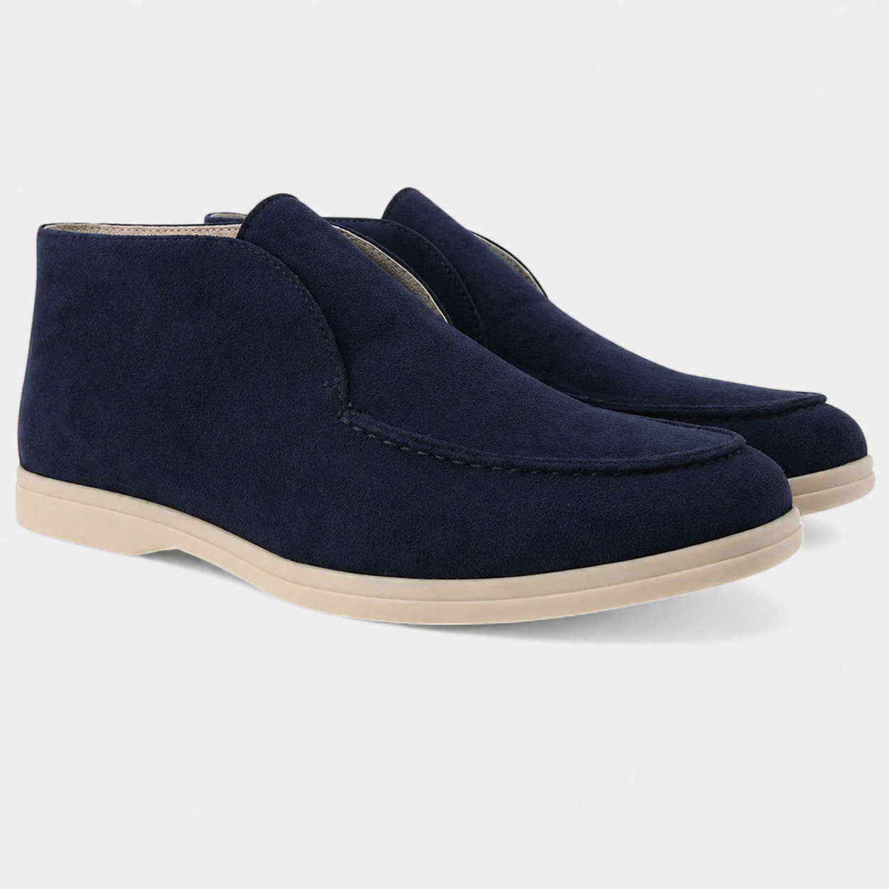 mens high suede loafers | premium casual dress shoes - detail view