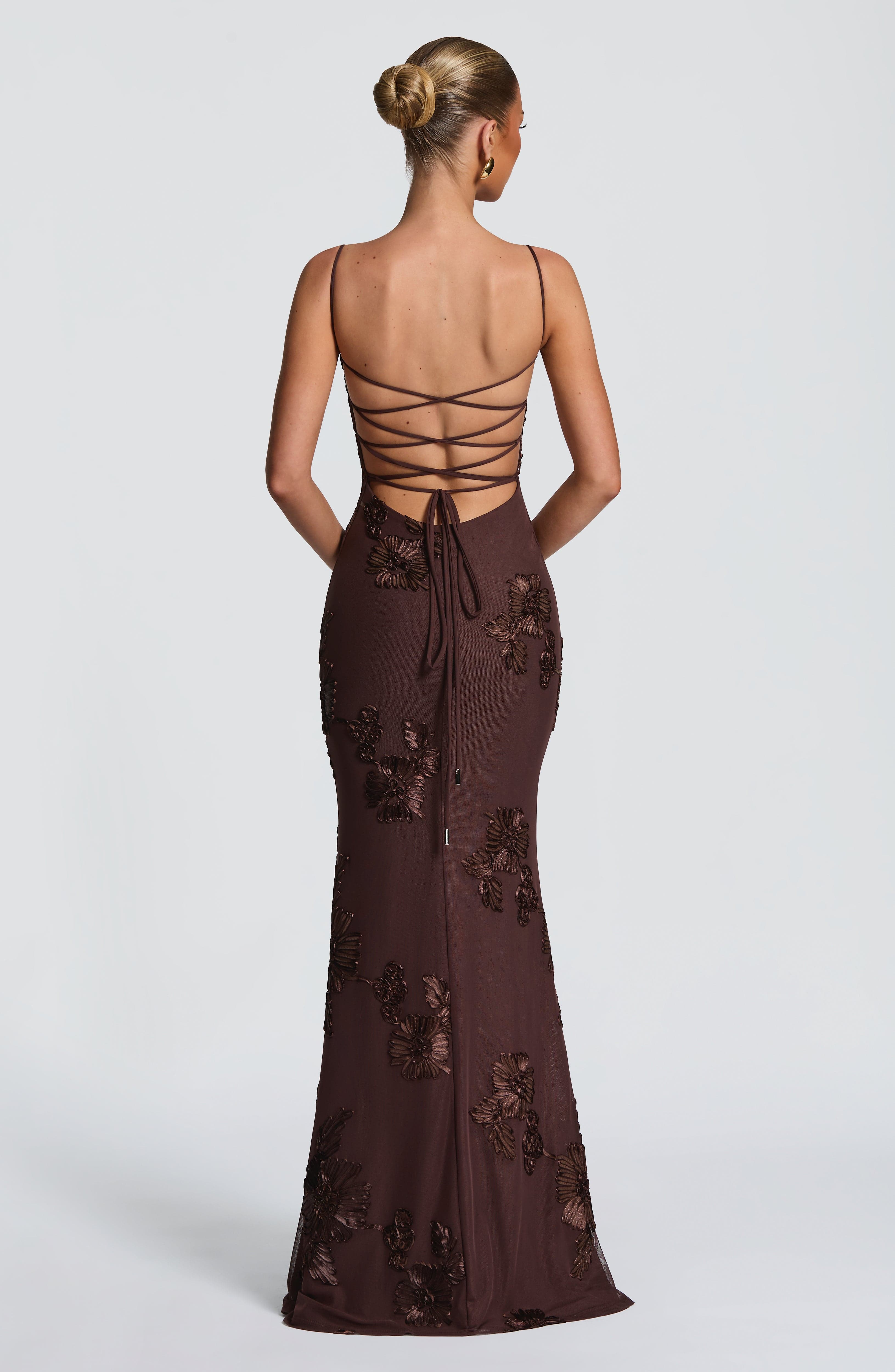 Women's Floral Sequin Spaghetti Strap Sweetheart Mermaid Maxi Gala Dress Prom