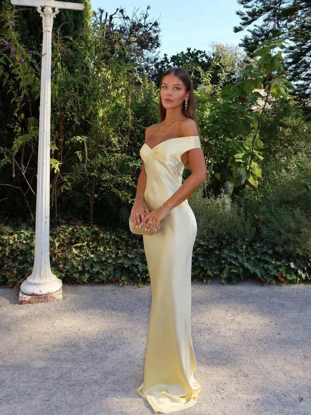 Women's Off Shoulder Sweetheart Neck Fitted Mermaid Maxi Evening Dress Formal Gala