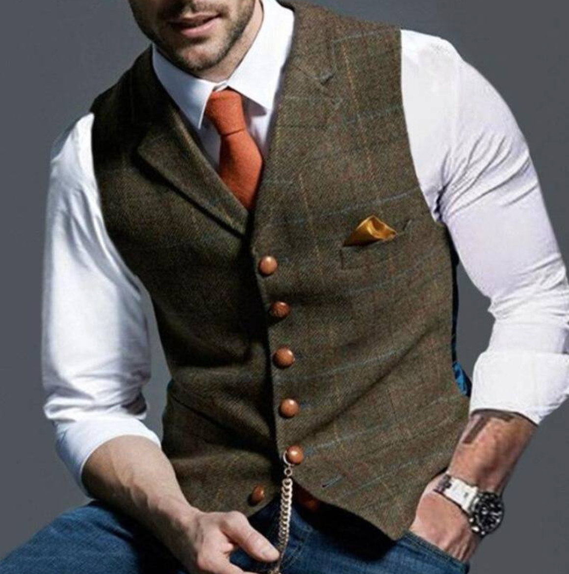 Men's elegant suit vest, alternate view 3