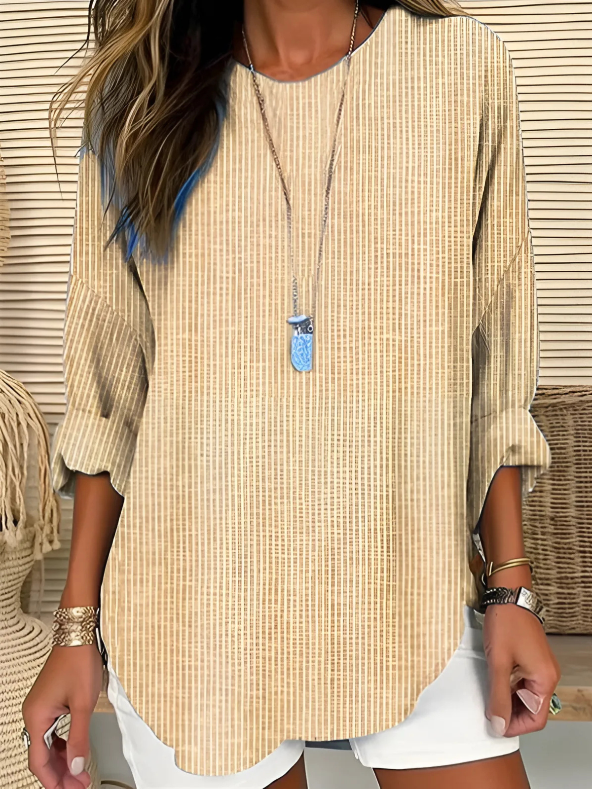 Women's Blue Striped Blouse | Casual Lightweight Summer Top
