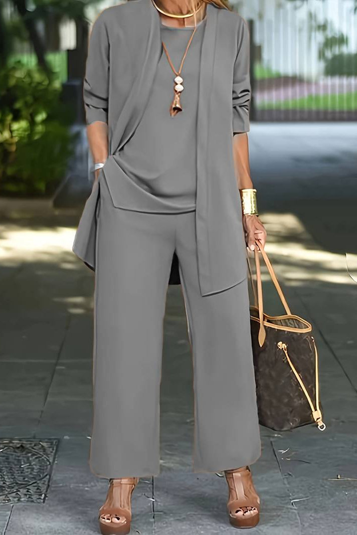 Women's 3-Piece Summer Lounge Set | Flowy Pants and Cover-Up