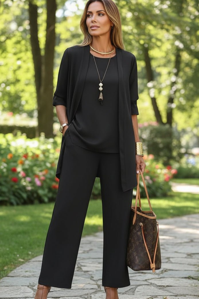 Women's 3-Piece Summer Lounge Set | Flowy Pants and Cover-Up
