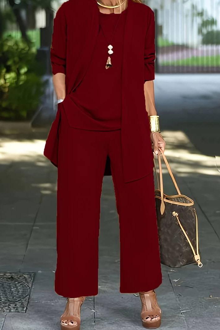Women's 3-Piece Summer Lounge Set | Flowy Pants and Cover-Up