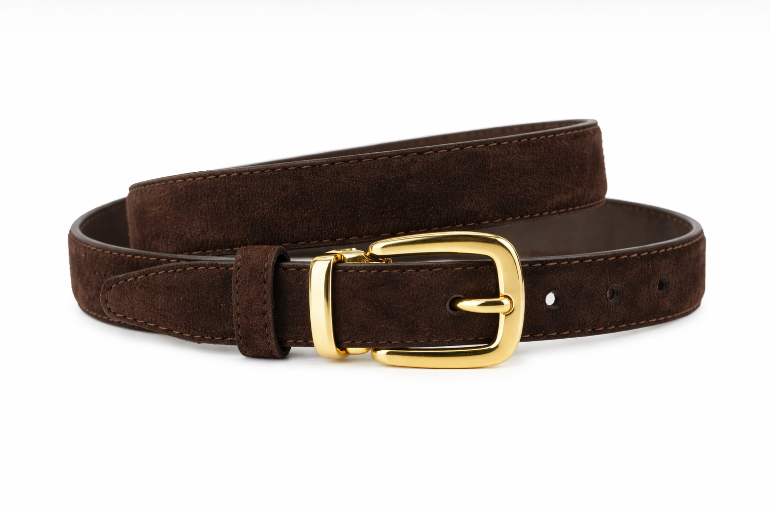 Suede Belt with Square Gold Buckle (unisex) (36 inches) (adults)