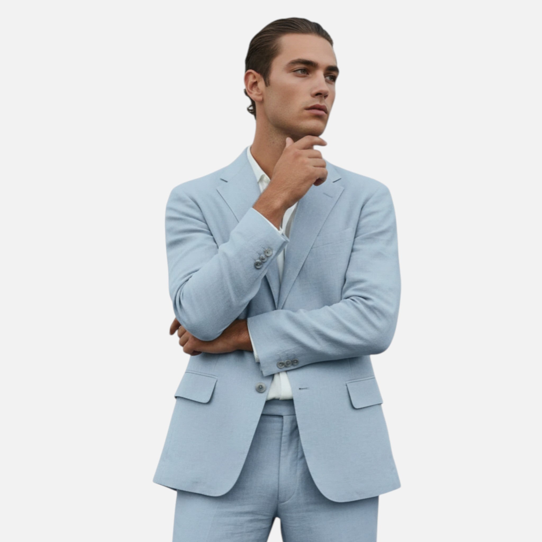 Men's Classic Linen Suit | Lightweight 2-Piece Summer Set
