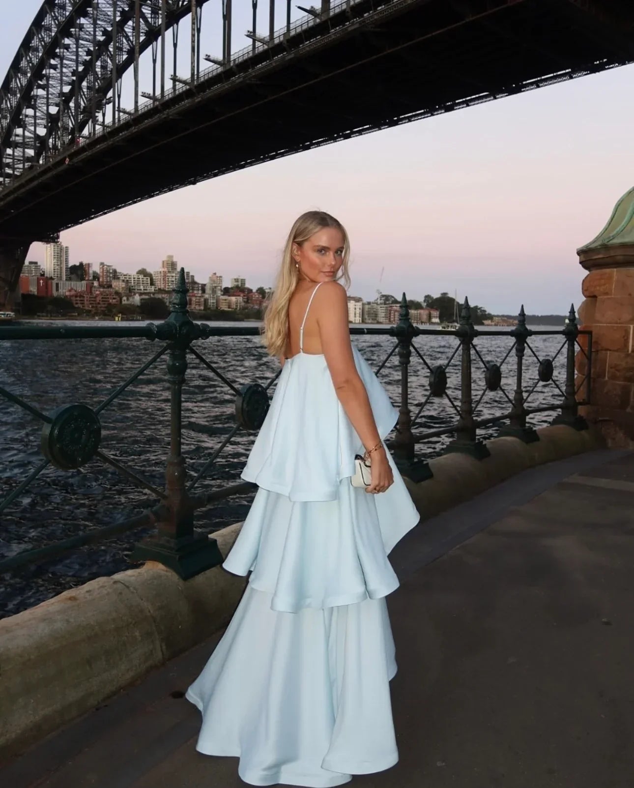 Women's Tiered Ruffle Satin Maxi Dress | Spaghetti Strap Wedding Guest
