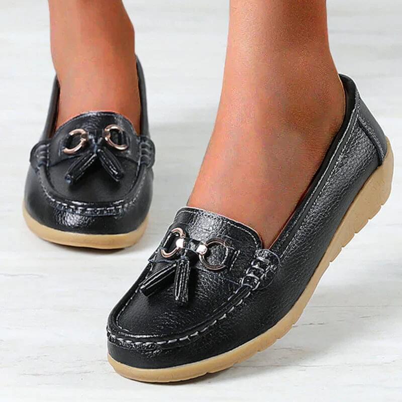 Women's Slip-On Loafers with Tassel Detail | Casual Flat Shoes