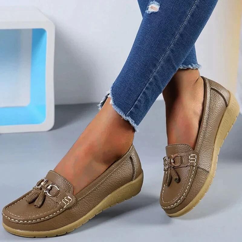 Women's Slip-On Loafers with Tassel Detail | Casual Flat Shoes