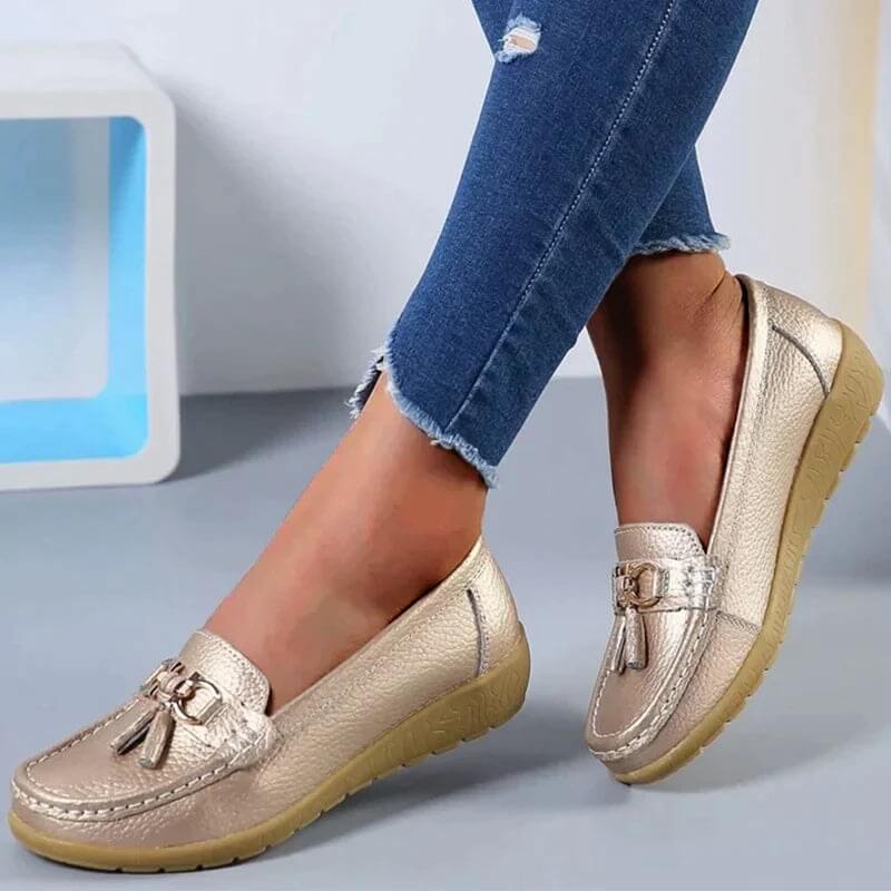 Women's Slip-On Loafers with Tassel Detail | Casual Flat Shoes