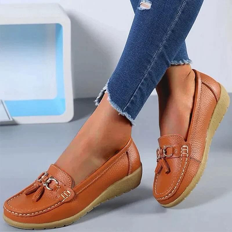 Women's Slip-On Loafers with Tassel Detail | Casual Flat Shoes