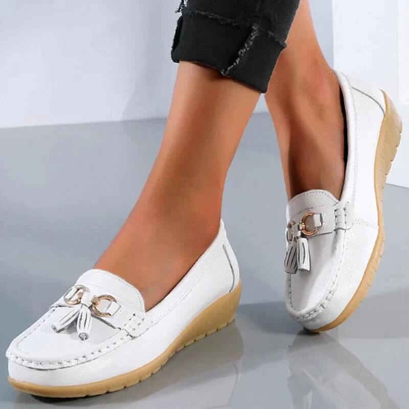 Women's Slip-On Loafers with Tassel Detail | Casual Flat Shoes