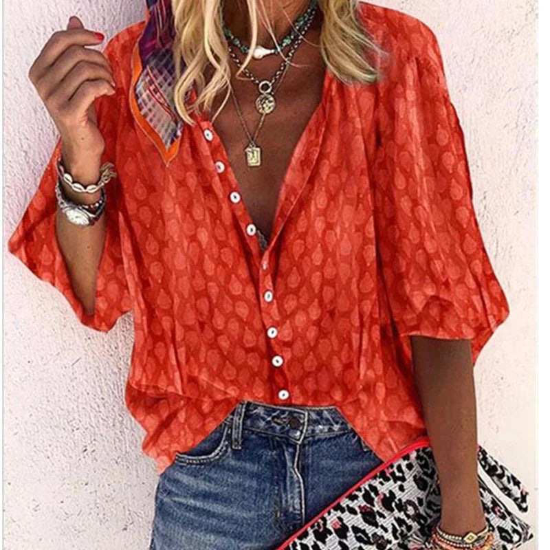 Women's Blue Lightweight Summer Blouse | Casual Trendy Everyday Top