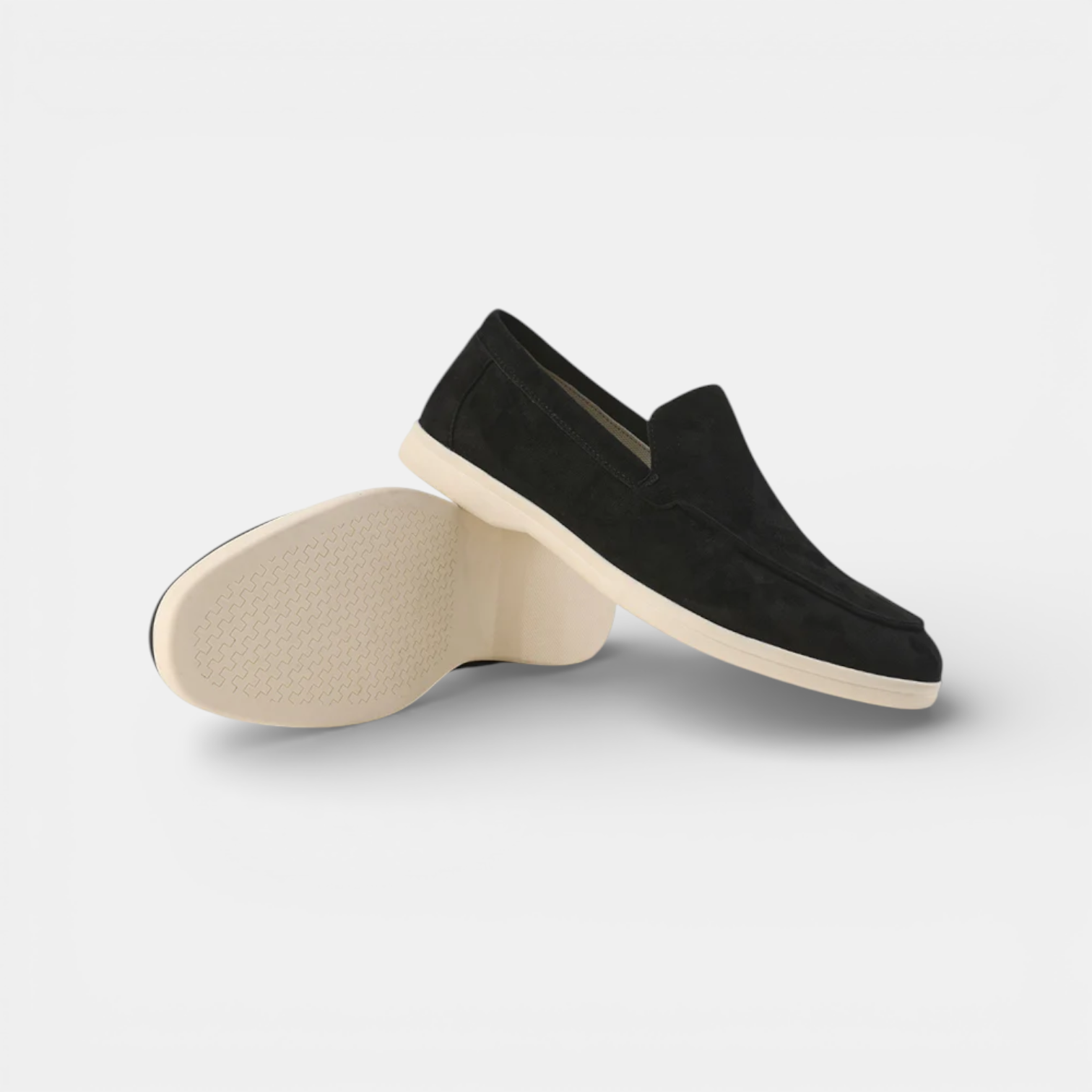mens suede loafers | comfortable luxury summer shoes - close-up view