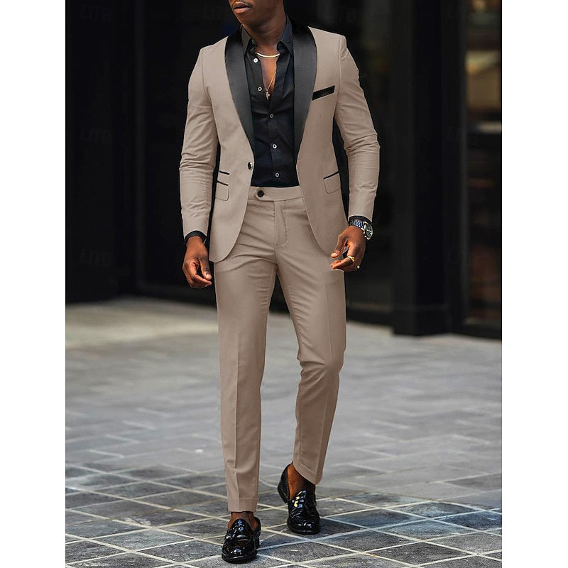 Men's Single Button Slim Fit Two-Piece Suit | Formal Attire