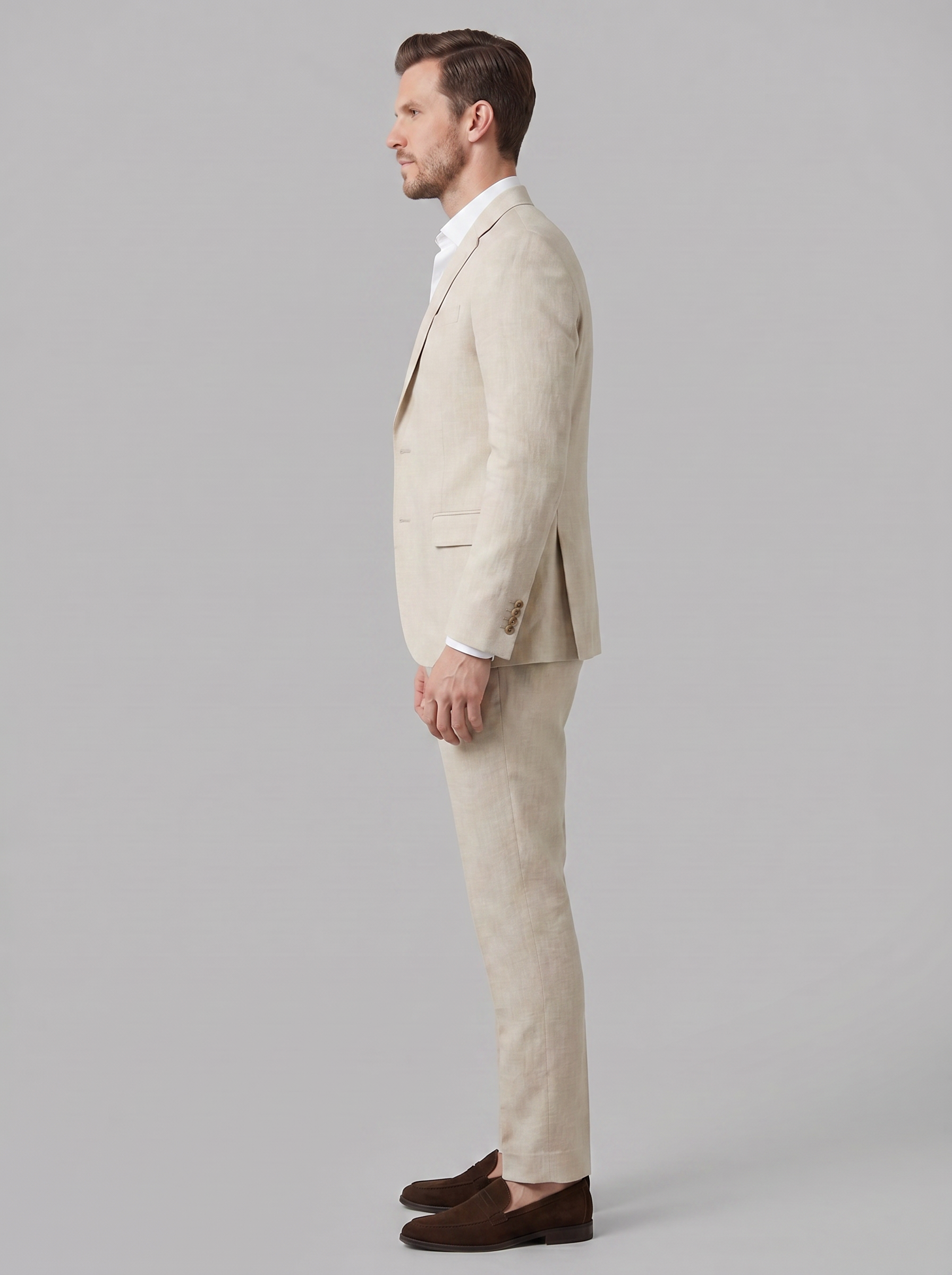Men's Slim Fit Linen Wedding Suit | 2-Piece Tailored Set