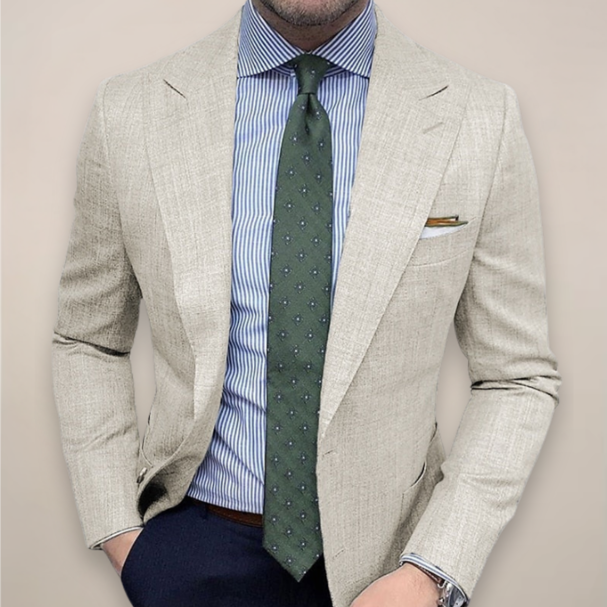 Men's Spring Textured Tailored Blazer Jacket | Smart Casual