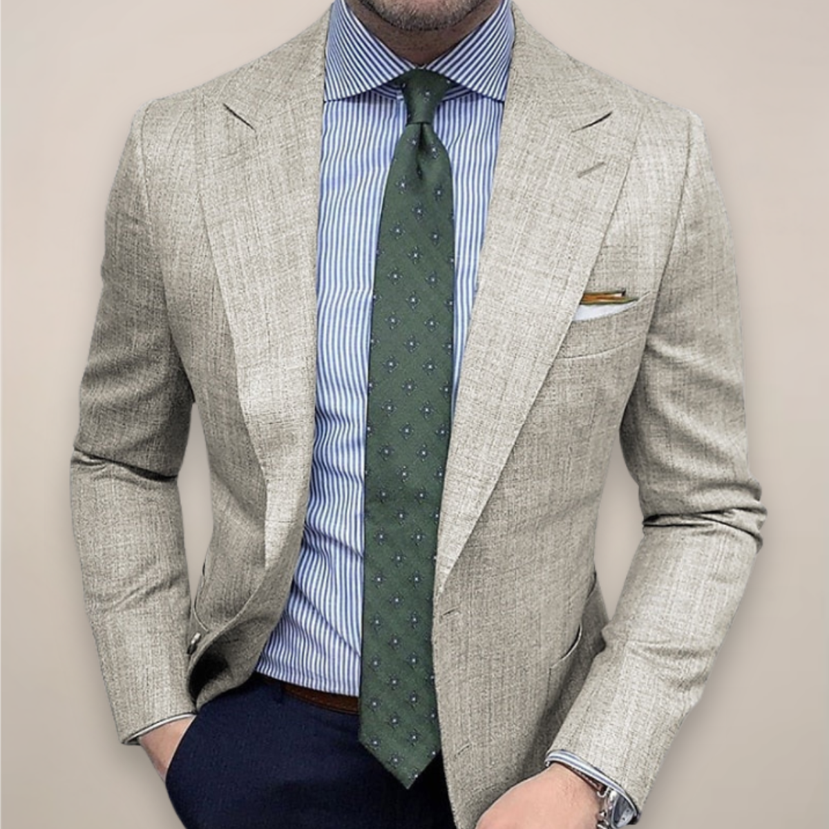 Men's Spring Textured Tailored Blazer Jacket | Smart Casual