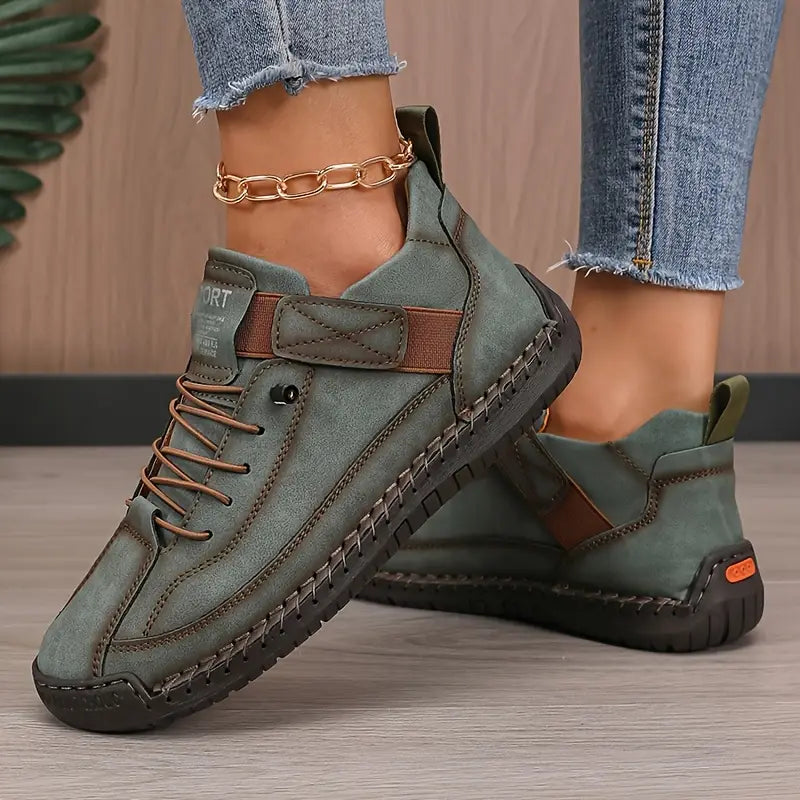 Women's Black Wide Fit Sneakers | Supportive Ergonomic Arch Support Shoes