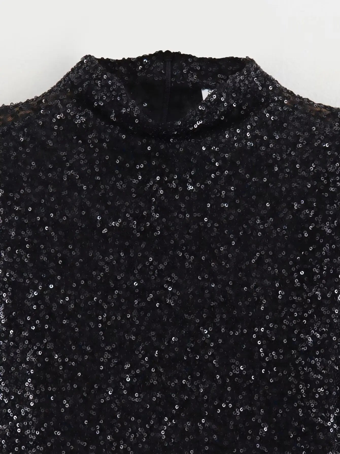 Women's black glitter maxi dress - full length view
