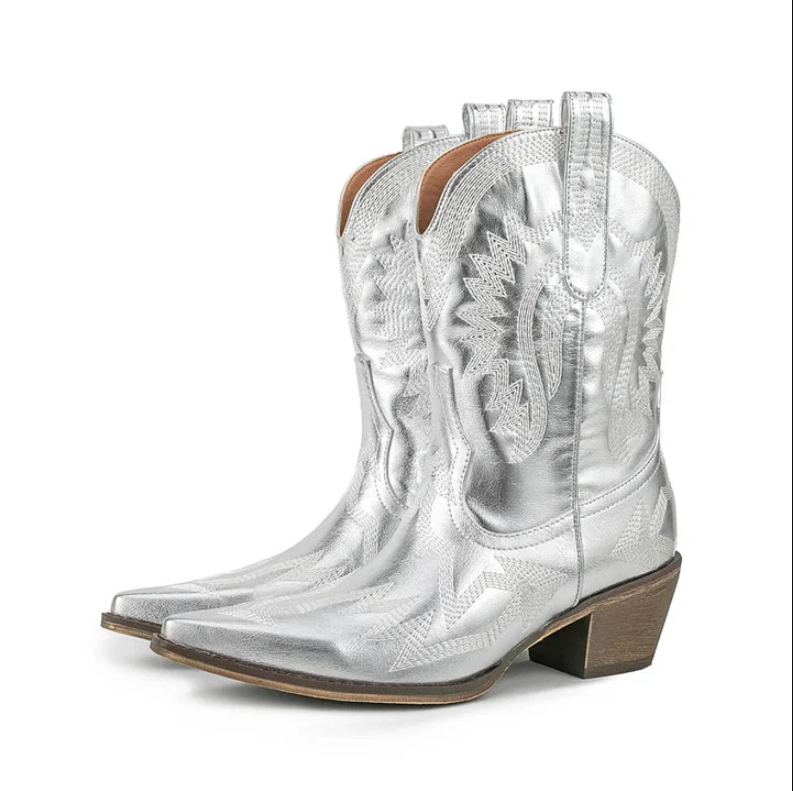 Women's Leather Western Cowboy Boots | Classic Pull-On Style