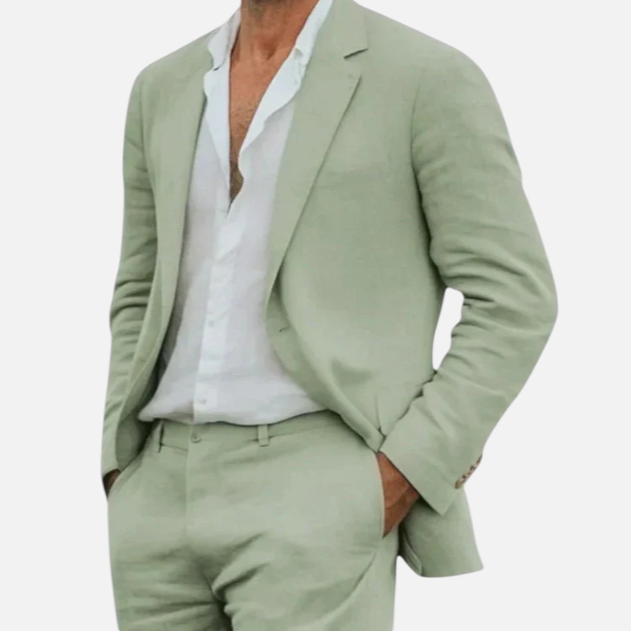 Men's Classic Linen Suit | Lightweight 2-Piece Summer Set