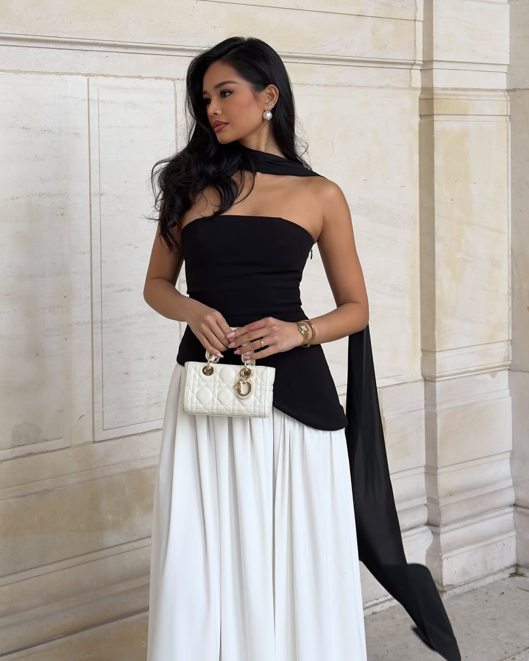 Women's Yellow Strapless Maxi Wedding Guest Dress with Scarf
