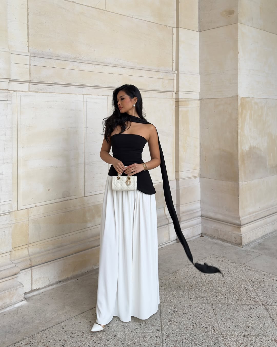 Women's Yellow Strapless Maxi Wedding Guest Dress with Scarf