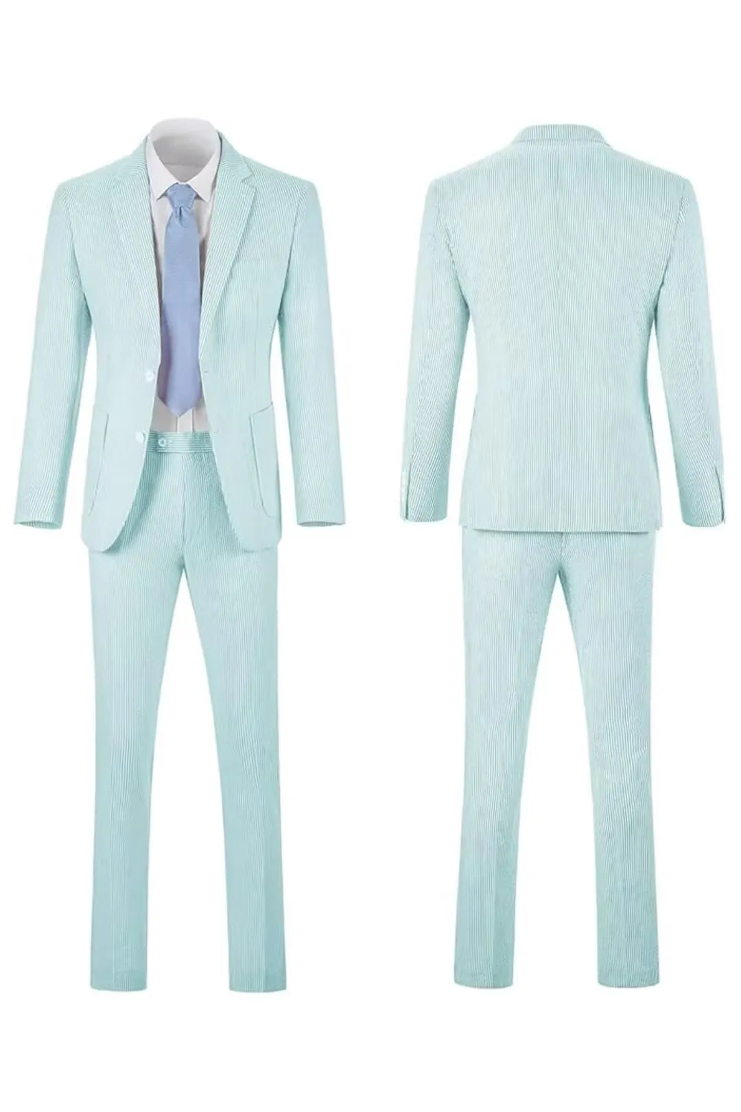 Men's Striped Seersucker 2-Piece Suit | Summer Blazer and Pants