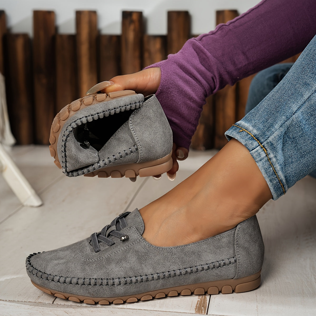 Women's Soft Moccasin Flat Slip-On Shoes | Flexible Casual Everyday