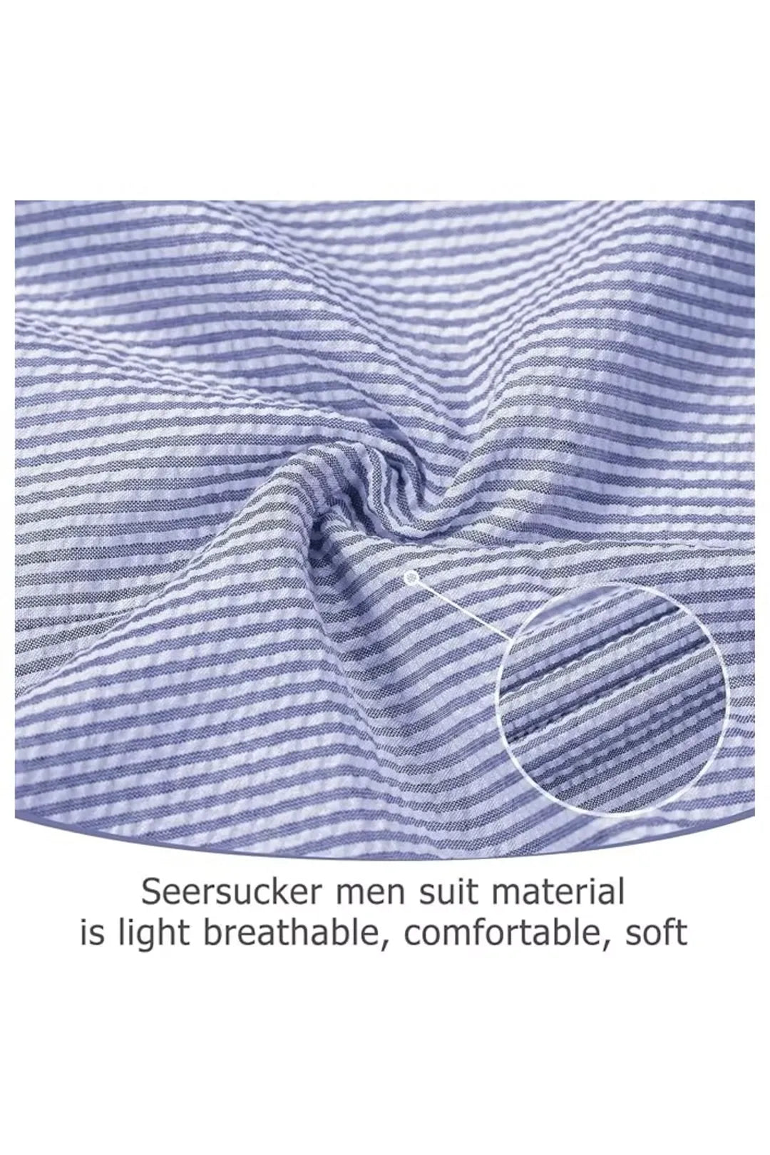 Men's Striped Seersucker 2-Piece Suit | Summer Blazer and Pants